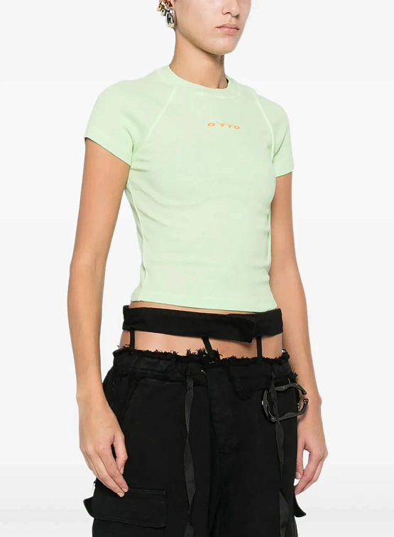 Женская футболка Ottolinger Deconstructed Rib Green
