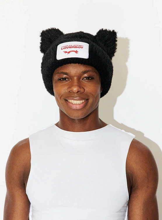 Шапка Charles Jeffrey Loverboy Fluffy Chunky Ears Black