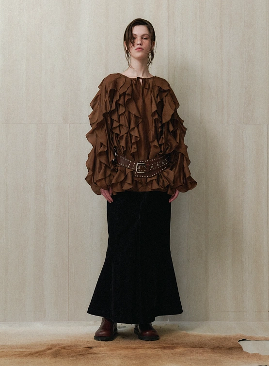 Женская юбка EPINGLER Mermaid Long Velvet Denim