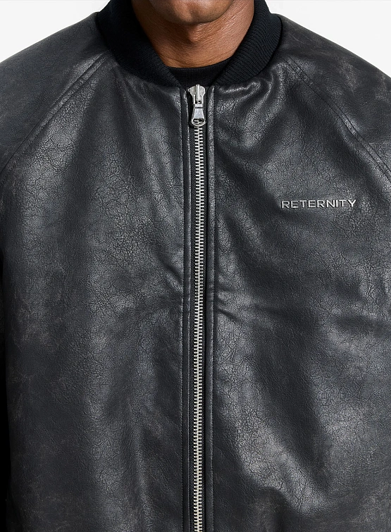 Бомбер RETERNITY Brushed Leather Black