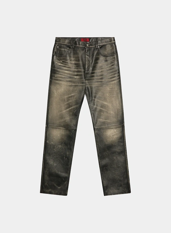 Брюки 424 Leather Five Pocket Rub Black