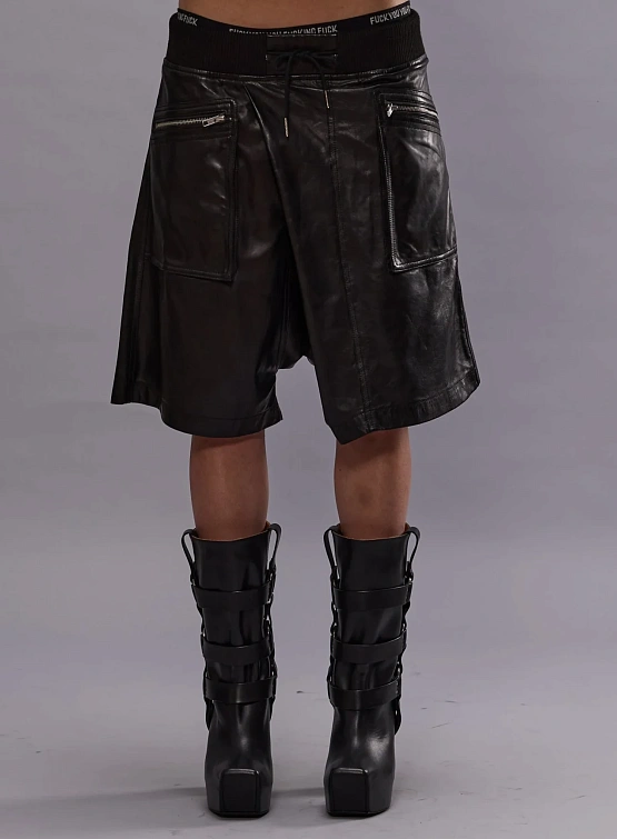 Женские Шорты R13 Crossover Leather Black