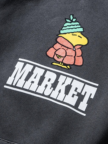Худи MARKET Peanuts Puffer Hoodie Washed Black