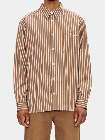 Рубашка A.P.C. Malo Logo Brown