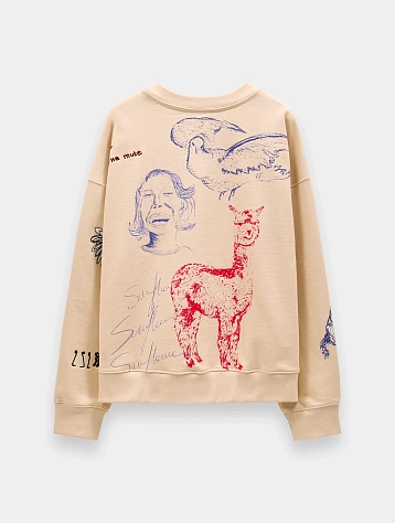 Свитшот Song for the Mute "Sketchbook" Relaxed Ivory