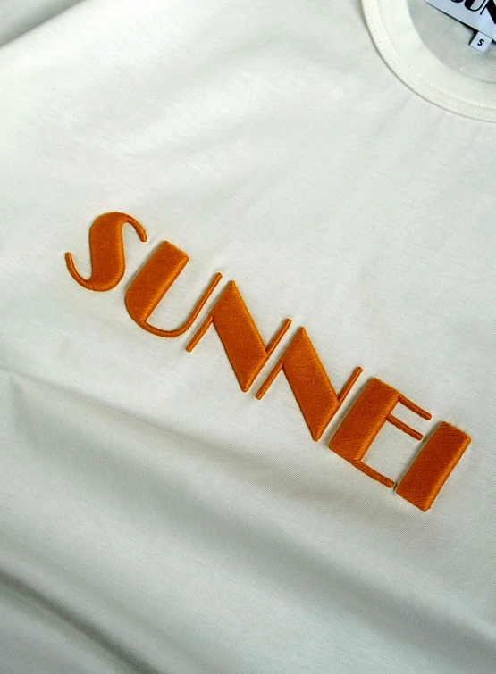 Футболка Sunnei Classic Big Logo Embroidered Off White/Peach