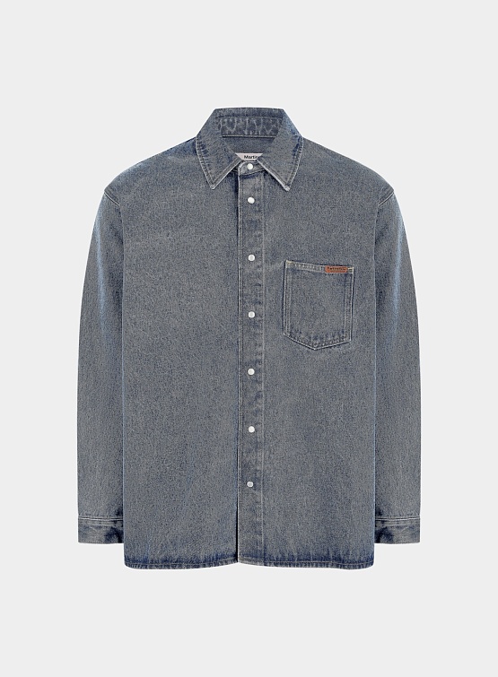 Рубашка Martine Rose Denim Overshirt Marble Wash