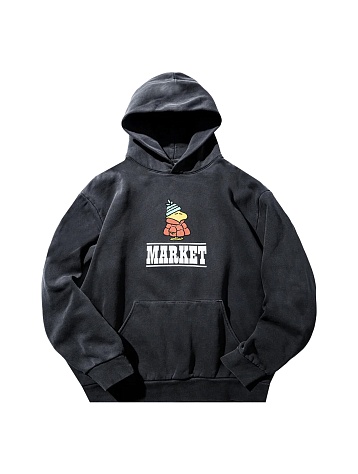 Худи MARKET Peanuts Puffer Hoodie Washed Black