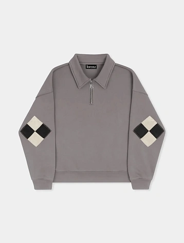 Халф-зип lorenz Checkmate Pullover Washed Grey