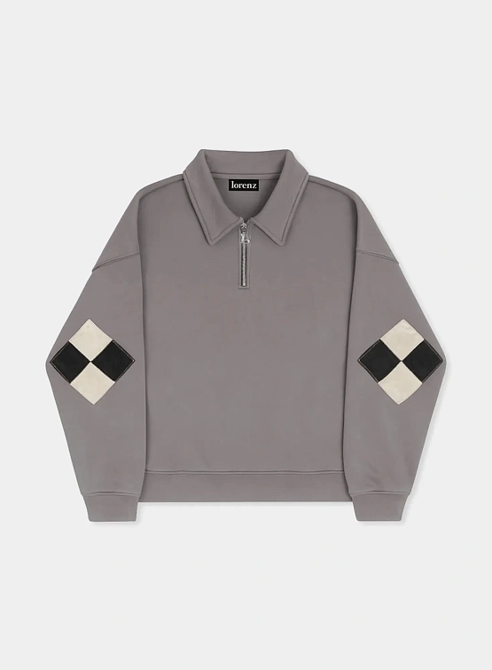 Халф-зип lorenz Checkmate Pullover Washed Grey