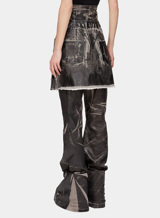 Женская юбка RICK OWENS DRKSHDW Sisysnap Washesd Foil Black