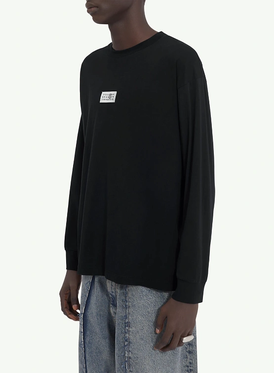 Лонгслив MM6 Maison Margiela Logo Patch Black