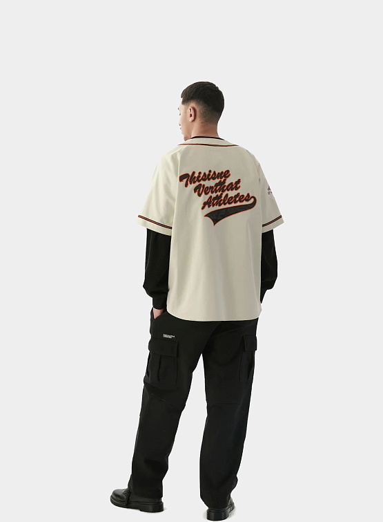 Рубашка thisisneverthat Script Baseball Jersey Cream