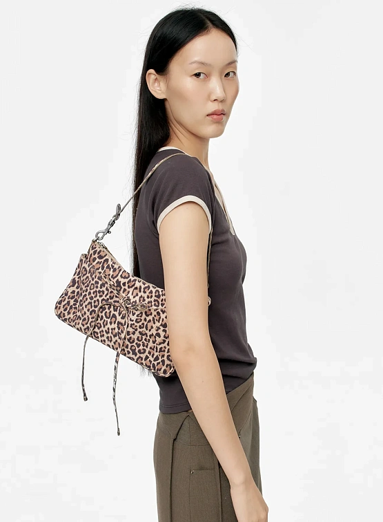 Женская сумка MARGESHERWOOD Ribbon Pochette Leopard Suede