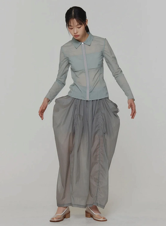 Женская юбка AMOMENTO Layered Shirring Skirt Grey