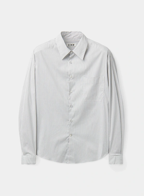 Рубашка COOR Multi-Pin Striped Oversized Shirt White
