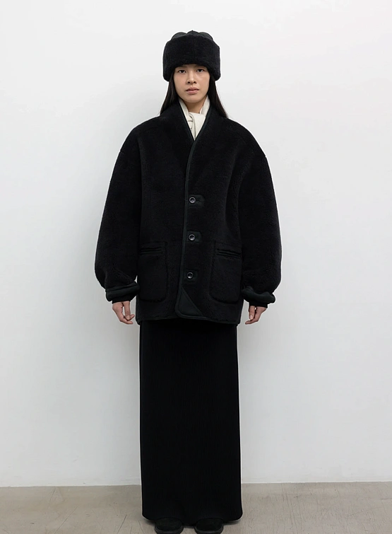 Женская дубленка LE17SEPTEMBRE Reversible Shearling Black