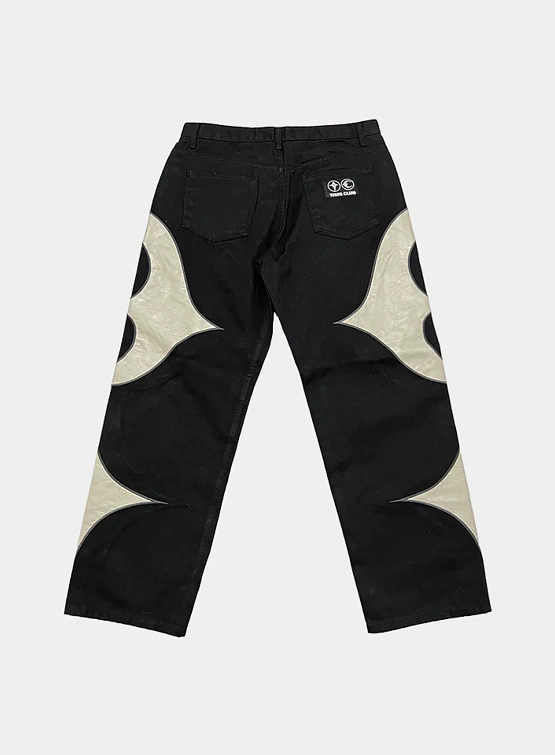 Джинсы Thug Club TC Leather Washing Denim Black White