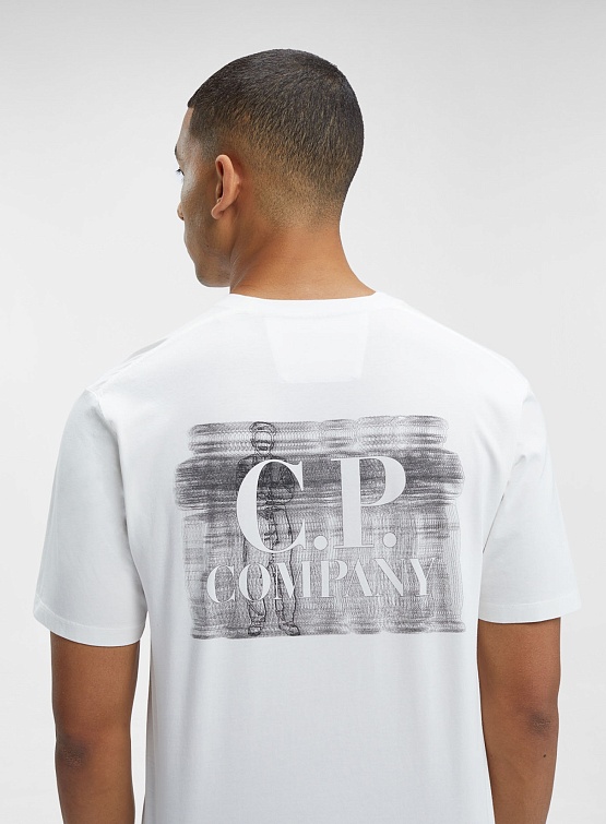 Футболка C.P. Company 30/1 Jersey Blurry Logo White