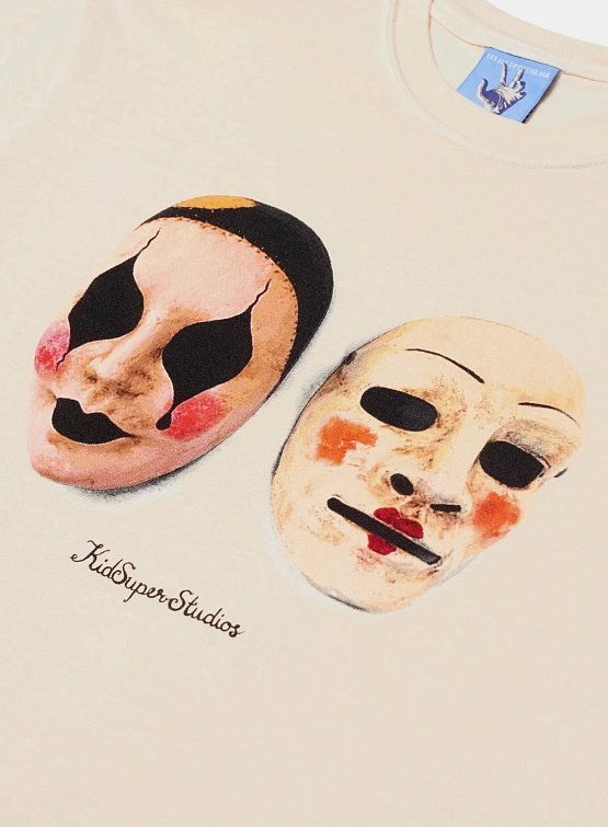 Футболка KidSuper Masks Tee Cream