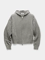 зип-худи coor cotton piece dyed cable washed grey