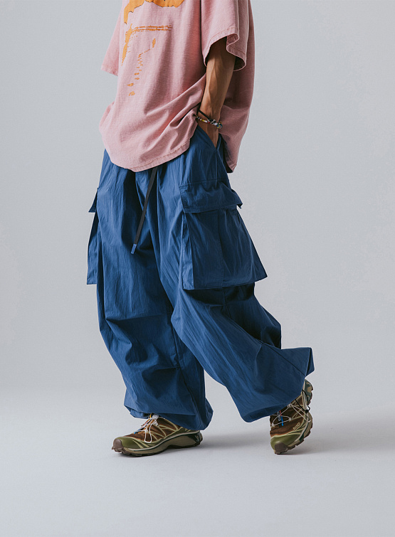 Брюки ANGLAN CN Belt Cargo Balloon Pants Blue