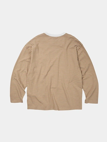 Лонгслив FrizmWORKS Stripe Oversized Relax Beige