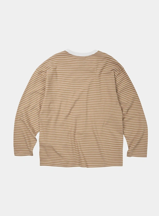 Лонгслив FrizmWORKS Stripe Oversized Relax Beige