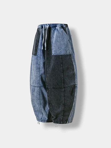 Брюки ANGLAN Denim Mix Fatigue Balloon Pants Blue & Grey