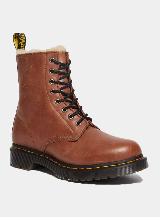 Dr. Martens 1460 Serena Saddle Faux Fur Tan Farrier Dr. Martens Studio Slow