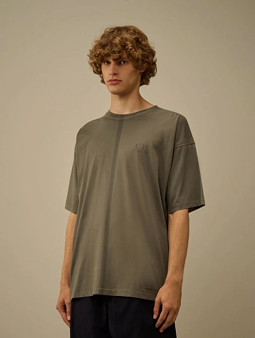Футболка C.P. Company 24/1 Jersey Printed Logo Gunmetal