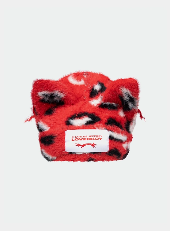 Шапка Charles Jeffrey Loverboy Fluffy Chunky Ears Red