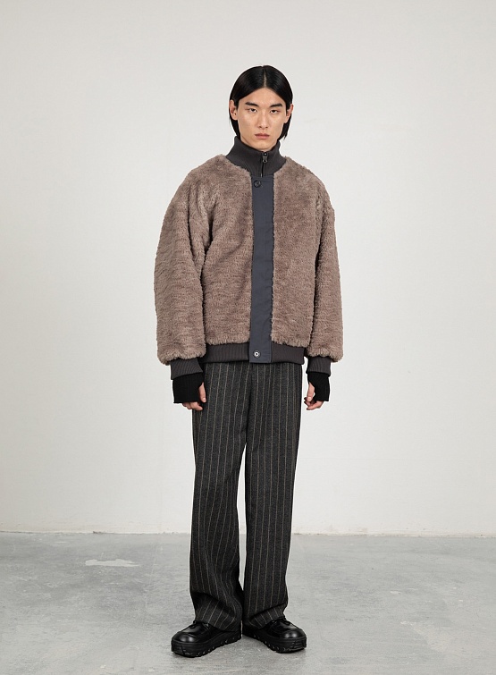 Куртка AMOMENTO Oversize Reversible Shearling Charcoal