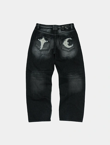 Джинсы Thug Club TC Leather Back Pocket Black