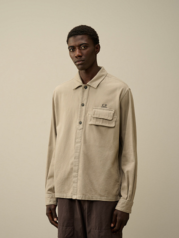 Рубашка C.P. Company Armored Stretch Satin Vintage Khaki