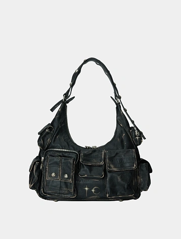 Сумка Thug Club Washed Leather Multi Pocket Black