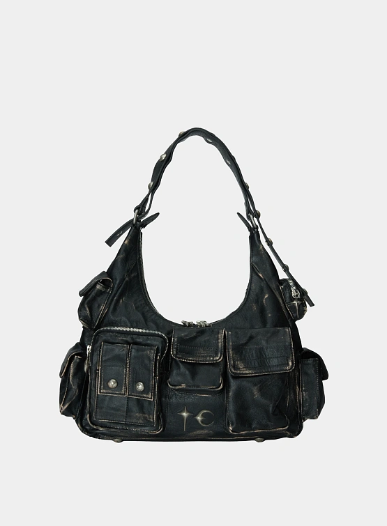 Сумка Thug Club Washed Leather Multi Pocket Black