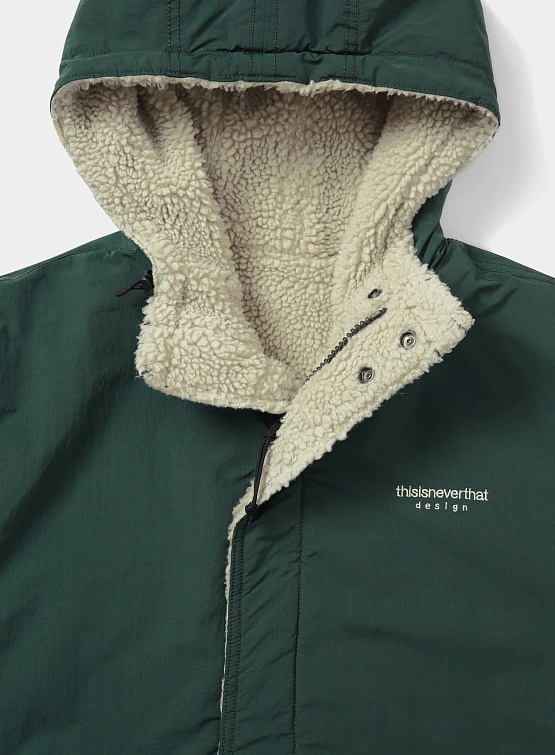 Двусторонняя Флисовая Куртка thisisneverthat Reversible Sherpa Jacket Green
