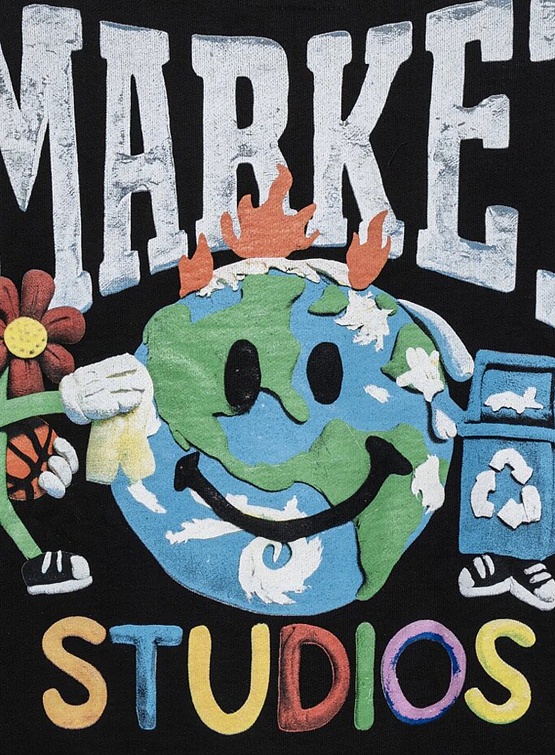 Худи MARKET Smiley Studios Hoodie Washed Black