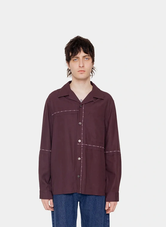 Рубашка ACMH Fray Aubergine