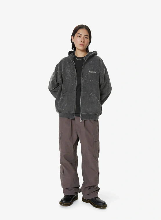 Зип-Худи thisisneverthat Indigo Dyed Zip Up Black