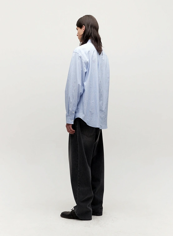 Рубашка COOR Textured Stripe Shirt Blue Stripe