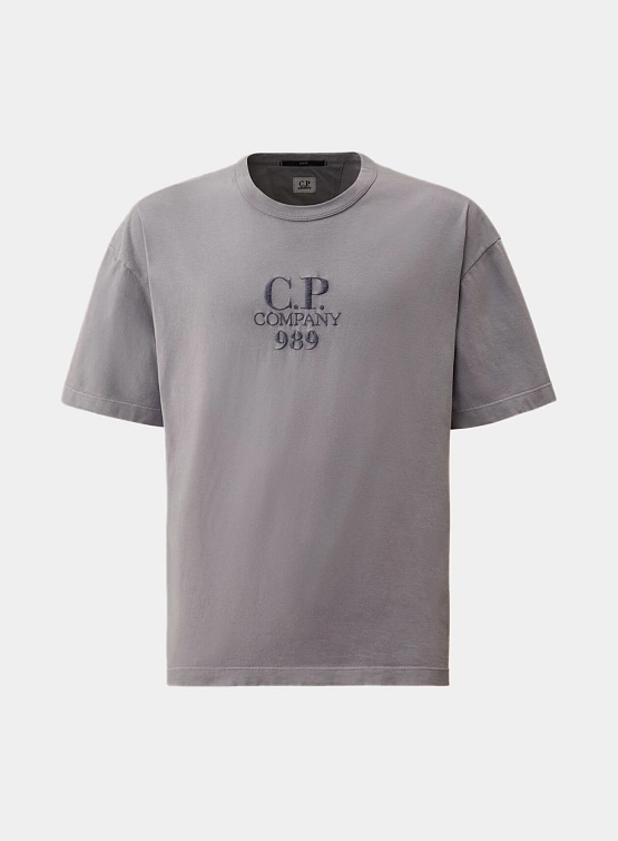 Футболка C.P. Company 20/1 Jersey Boxy Logo Lavander Violet