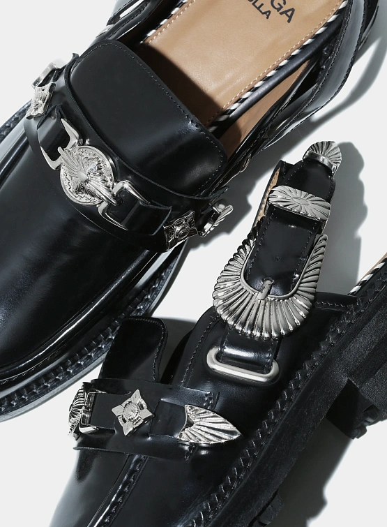 Женские лоферы TOGA Metal Mule Polido Black