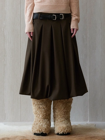 Женская юбка EPINGLER Bubble Pleats Check Brown