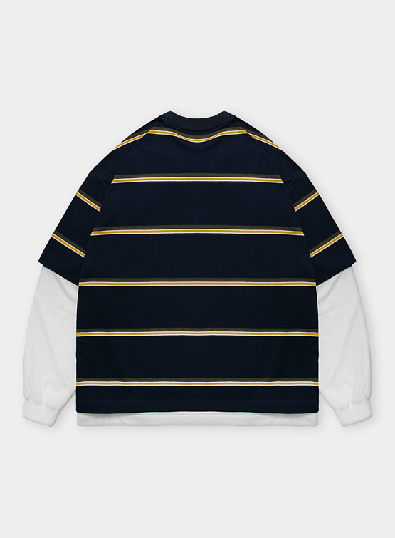 Лонгслив ANGLAN Round Layering Stripe Long Sleeve Navy