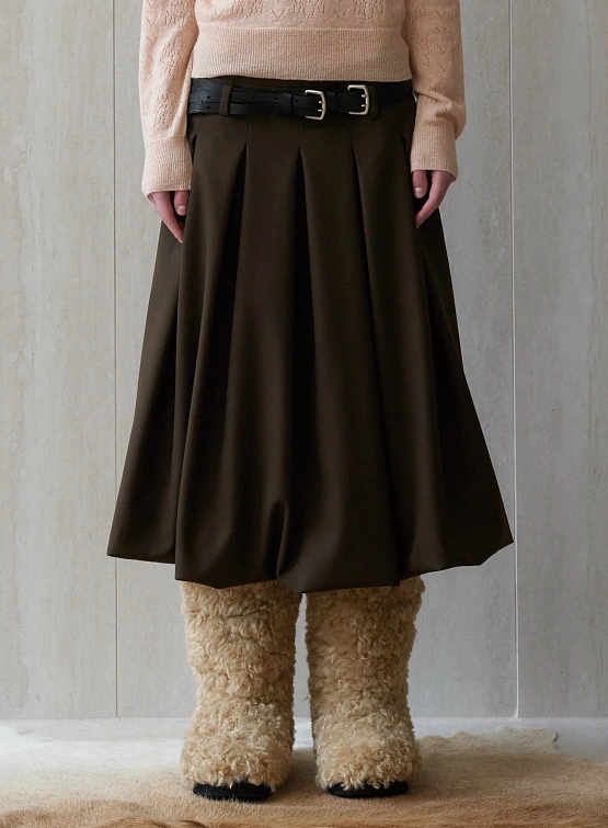 Женская юбка EPINGLER Bubble Pleats Check Brown