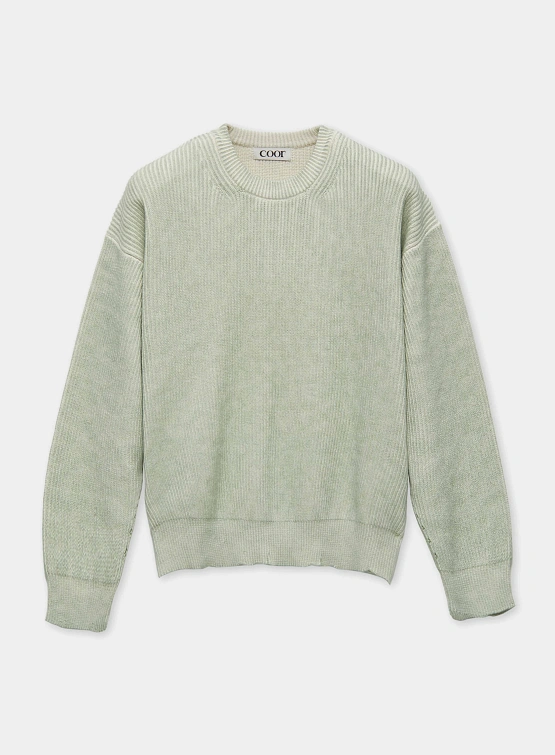 Свитер COOR Cutting Detail Dying Washed Green