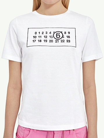 Женская футболка MM6 Numeric T-Shirt White