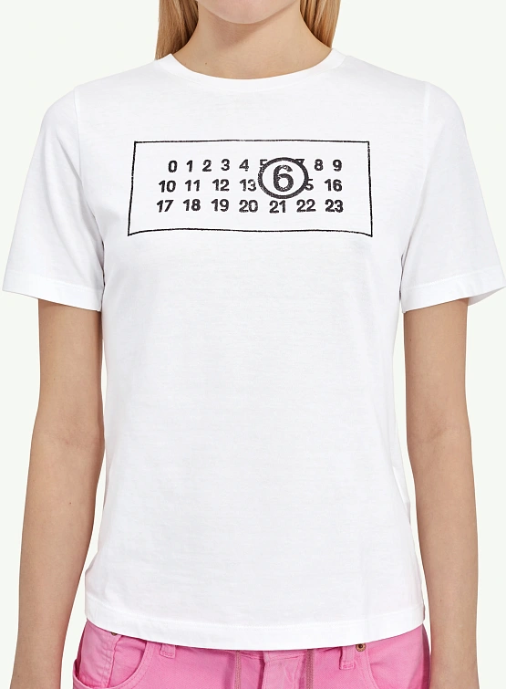 Женская футболка MM6 Numeric T-Shirt White